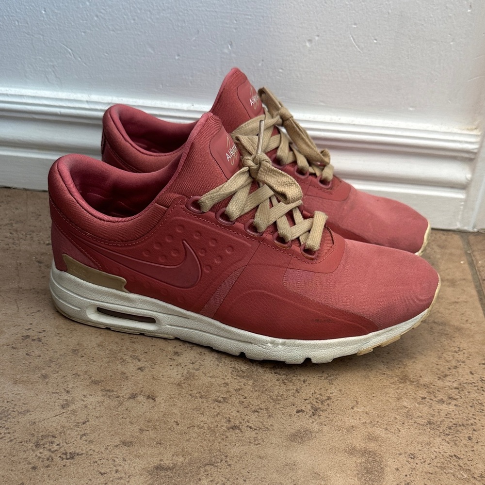 Nike Maroon and Tan Sneakers